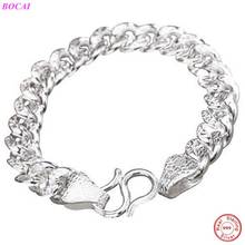 BOCAI S999 Sterling Silver Bracelet Men's 999 Pure Silver Jewelry Fashion Lovers Women's Simple Personality Hand String Jewelry 2024 - buy cheap