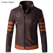 Chaqueta cortavientos de piel sintética para hombre, abrigo táctico de Lobezno, color negro, ajustado, para motociclista, talla grande M- 5XL 2024 - compra barato