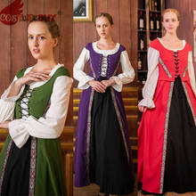Costumebuy-Disfraz de dama, traje de dama de honor Medieval de estilo pirata, Vikingo, renacentista, Medieval, Palacio 2024 - compra barato
