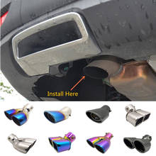For Peugeot 5008 2017 2018 2019 car rear cover muffler exterior end pipe dedicate exhaust tip tail outlet ornament vent 1pcs 2024 - buy cheap