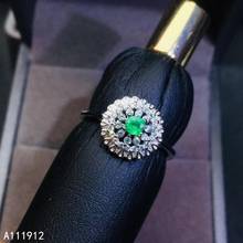 KJJEAXCMY fine jewelry natural Emerald 925 sterling silver new adjustable gemstone women ring support test luxury fashion 2024 - buy cheap