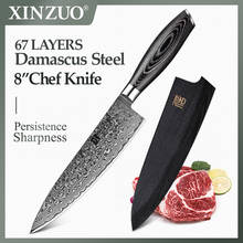 XINZUO 8" Inches Pro Chef Knife China 67 Layers High Carbon Damascus Stainless Steel Kitchen Cleaver Knives Pakka Wood Handle 2024 - buy cheap