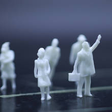 Figuras en miniatura para Diorama, modelo de personas a escala Ho de 100 Uds., juguetes sin pintar, modelo de tren ABS, Paisaje en miniatura para Diorama 2024 - compra barato
