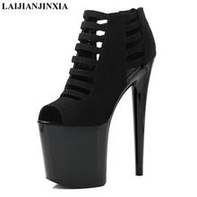 LAIJIANJINXIA New Sexy Women's Boots Pumps Exotic Dancer Boots Extreme Heels Goth Shoes For Women 20cm High Heels Ankle Boots 2024 - buy cheap