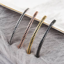 Contas de tira longa micro pave zircônia cúbica contas para pulseira de joias bracelete diy artesanal 2024 - compre barato