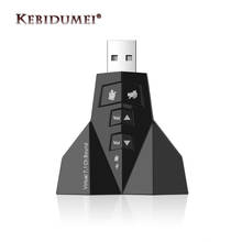 Kebidumei-tarjeta de sonido externa USB 7,1, adaptador de tarjeta de sonido de Audio 3D, altavoz de micrófono para ordenador portátil, PC y Mac, 1 unidad, 2,0 canales 2024 - compra barato