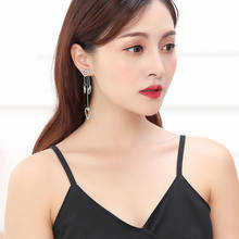 Fsunion 2021 nova coreano jóias ouro/cor prata oco coração geometria brincos borla para presentes da menina das mulheres 2024 - compre barato
