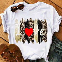 Футболка женская с леопардовым принтом Love, модная пикантная рубашка с графическим принтом, уличная одежда в стиле Харадзюку, лето 2021 2024 - купить недорого
