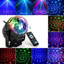 7 Colors DJ Disco Ball Sound Activated Rotating Disco Ball Party Lights Strobe Lamp 3W RGB LED Stage Laser Projector Effect Lamp 2024 - buy cheap