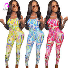 Paisley Women Spaghetti Straps Jumpsuits Fitness 2021 Summer Skinny Biker Rompers Sexy Backless Club Party One Piece Activewear 2024 - buy cheap