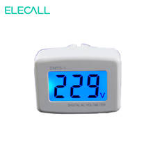 Voltímetro digital lcd elecall us/euplug embutido, ac 80-300v, com luz azul traseira 2024 - compre barato