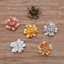50pcs/Lot 6*15 mm Copper Flower Bead Cap Filigree Craft Gold,Silver Color Flower For Jewelry Making Findings 2024 - buy cheap
