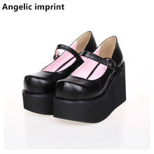 Angelic imprint handmade woman mori girl lolita cosplay shoes lady high wedges heels pumps women princess dress party shoe 33-47 2024 - buy cheap