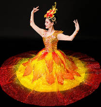 opening flower dance dress for women beautiful festive stage performance clothing modern singer dancer costumes 2024 - buy cheap