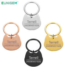 Personalized Pet ID Tag Keychain Engraved Pet ID Name for Cat Puppy Dog Collar Tag Pendant Keyring Bone Pet Accessories 2024 - buy cheap