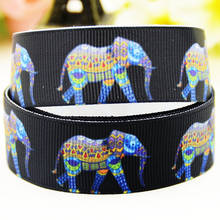 22mm 25mm 38mm 75mm Elephant Cartoon pattern printed Grosgrain Ribbon party decoration 10 Yards X-04059 2024 - buy cheap