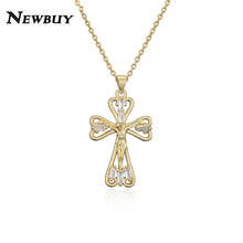 NEWBUY Unique Design Personality Cross Pendant Necklace For Women Men Hollow Design Jesus Christian Jewelry Party Accessories 2024 - buy cheap