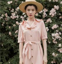 Summer 2020 new French first love dress retro super fairy navy collar pink dress high waist slimming temperament dress F1389 2024 - buy cheap