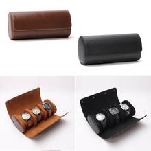 3 Slots Watch Roll Travel Case Chic Portable Vintage Leather Display Watch Storage Box with Slid in Out Watch Organizers 2024 - buy cheap
