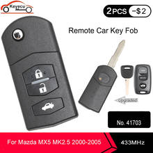 Keyecu-chave remota flip dobrável para mazda mx5 mk2.5, botão atualizado com 3 botões, 433mhz, 2000 mhz, 2001, 2002, 2003 e 2004 2024 - compre barato