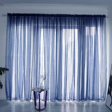 Europe Solid color Yarn Curtain Window Tulle Curtains For Living Room Kitchen Modern Window Treatments Voile Curtain 2024 - buy cheap