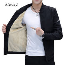 DIMUSI Men's Bomber Zipper Jacket Winter Male Fleece Warm Coats Casual Streetwear Hip Hop Slim Fit Pilot Jackets Mens Clothing 2024 - купить недорого