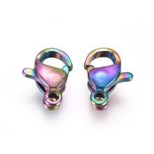 100pcs Multi-color Vacuum Plating 304 Stainless Steel Lobster Claw Clasps Hooks For For DIY Jewelry Accessories  F60 2024 - buy cheap