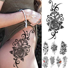 Waterproof Temporary Tattoo Sticker Lip Butterfly Rose Lotus Tattoos Totem Flowers Body Art Arm Fake Sleeve Tatoo Women Men 2024 - buy cheap