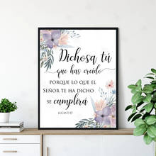 Spanish Bible Verse Wall Art Picture Canvas Painting Watercolor Flowers Prints Scripture Poster for Living Room Home Decor 2024 - buy cheap