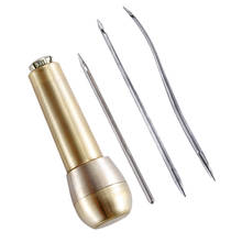Nonvor Leather Awl Leather Sewing Awl Kit Hand Stitcher Set Canvas Leather Tent Shoes Sewing Awl Leather Craft Needle Kit 4 PCS 2024 - buy cheap