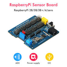 Emakefun expansion board 5V 3A ADC read for Raspberry Pi 2B/3B +/4/zero sensor board support 8 channels with MCU 2024 - buy cheap