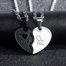 Couple Heart necklace mens stainless steel fashion necklace A pair of pendants jewelry for neck Chains necklace pink Accessories 2024 - buy cheap