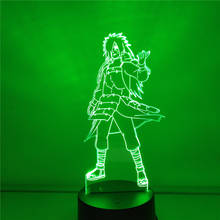 Наруто Учиха Мадара 3D светодиодный ночник настольная лампа креативный светильник Декор Lampara подарок на день рождения для мальчика Дети Спальня лампе 2024 - купить недорого