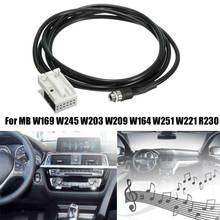 Автомобильный 3,5 мм 12-контактный гнездовой аудио музыкальный Aux кабель входной адаптер для Mercedes Benz W169 W203 W209 W221 W164 R230 2024 - купить недорого