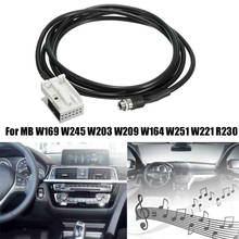 Carro 3.5mm 12pin áudio fêmea música aux cabo adaptador de entrada para mercedes benz w169 w203 w209 w221 w164 r230 2024 - compre barato