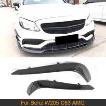 Clase C de fibra de carbono de parachoques delantero cubierta de luz antiniebla Fin adornos para Mercedes Benz W205 C63 AMG 2015 de 2016, 2017 2 uds Personalización de automóviles partes 2024 - compra barato