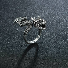 Vintage animais dragão anel masculino feminino punk hip hop abertura ajustável moda personalidade gótico anéis jóias presente 2024 - compre barato