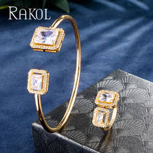 RAKOL Romantic Cubic Zirconia Exquisite Bracelet Ring Set For Women Wedding Dinner Party Anniversary Gift Jewelry RSP3172T 2024 - buy cheap