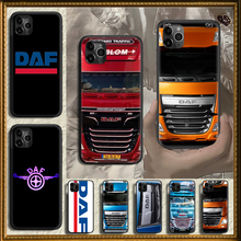 Daf caminhão logotipo do carro caso de telefone capa casco para iphone 5 5S se 2 6s 7 8 12 mini plus x xs xr 11 pro max preto tendência coque luxo 2024 - compre barato