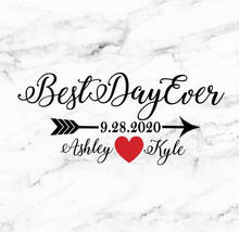 Best Day Ever Decal  Custom  Name viny Wall Sticker  Wedding Engagement wall decal removable wall art mural HJ562 2024 - buy cheap