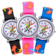 Часы Детские кварцевые с мультипликационным изображением жирафа, для девочек и мальчиков 2024 - купить недорого
