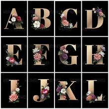 Kits de pintura de diamantes con 26 letras en inglés para adultos, Kit de pintura de diamantes 5D personalizado, mosaico de flores, diamantes de imitación para Decoración 2024 - compra barato