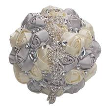 WifeLai-A Tassel Diamond Silver Ivory Bridal Bouquet Wedding Bouquet De Mariage Wedding Bouquets Flowers Buque De Noiva W228A 2024 - buy cheap