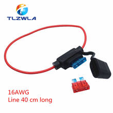 Soporte de fusible en línea para coche, caja con cable resistente al agua, calibre de 16 AWG, cable de Color rojo para fusibles tipo 5-30A para ATC/ATO, 10 Uds. 2024 - compra barato