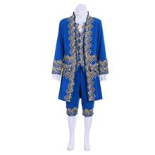Fantasia cosplaydiy 18 ° século rococo azul roupa de quadra masculina estilo vitoriano clássico elegante trajes britânicos-maria e antinettte l320 2024 - compre barato