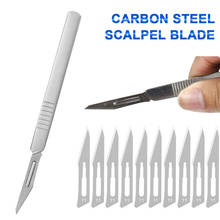 Carbon Steel Carved Metal Scalpel Handle and Blades Number 11/23 Diy Tool Kit for Surgical Medical Cutting Scalpel Knife 2024 - buy cheap