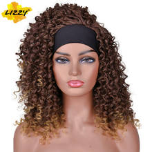 Long Curly Hair Synthetic HeadBand Wig Cosplay Glueless Drag Queen Black Wigs For Black Women 18inch Lizzy Hair 2024 - buy cheap