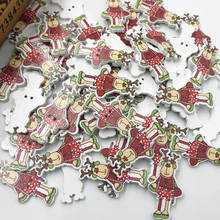 New 50pcs Christmas deer 35*19mm Wood Buttons Sewing Mix Lots WB323 2024 - buy cheap