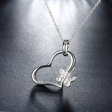 Creative Hollow Out Heart-shaped Butterfly Necklace  Pendant Female Clavicle Chain Elegant Wedding Jewelry 2024 - buy cheap