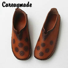 Careaymade-zapatos de suela plana y suave para mujer, calzado sencillo, calado y transpirable, hecho a mano, nuevo estilo en primavera de 2019 2024 - compra barato